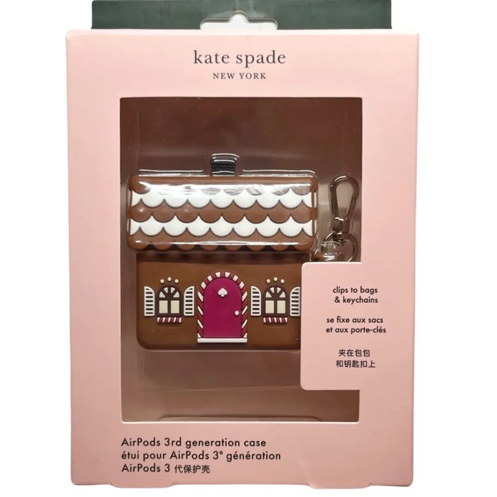 Kate Spade New York Gingerbread House Holiday Airpod 3rd Generation Silicon Case